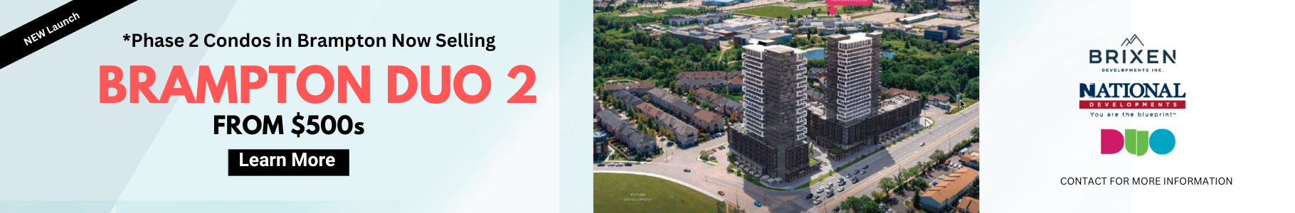 Brampton Duo Condos is a Brand New Pre-construction Development by National Homes and Brixen Developments Inc., Located at 245 Steeles Ave W, Brampton, Ontario.